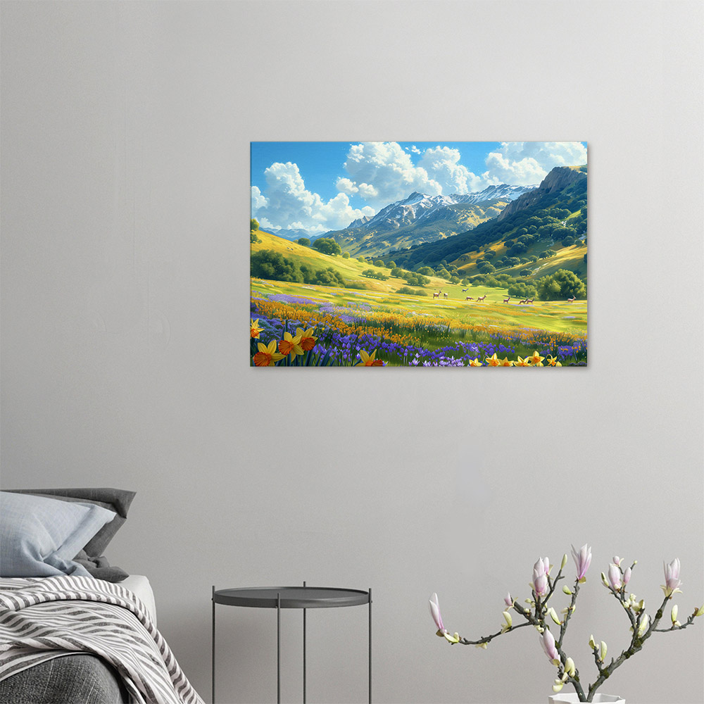 spring-meadows-with-grazing-deer-4_60x90 Spring Meadows with Grazing Deer #4_60x90