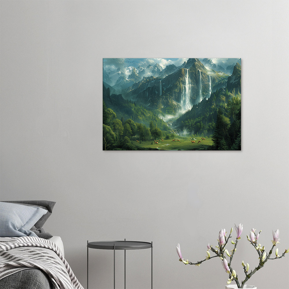 Deer in Mountain Meadow #4_60x90