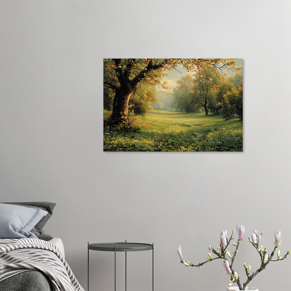 Sunlit Meadow with Apple Tree #4_60x90