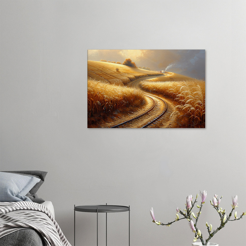 Golden Wheat and Winding Tracks #4_60x90