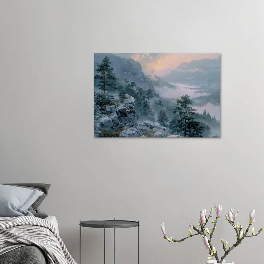 Morning Mist on the Mountain Peak #4_60x90