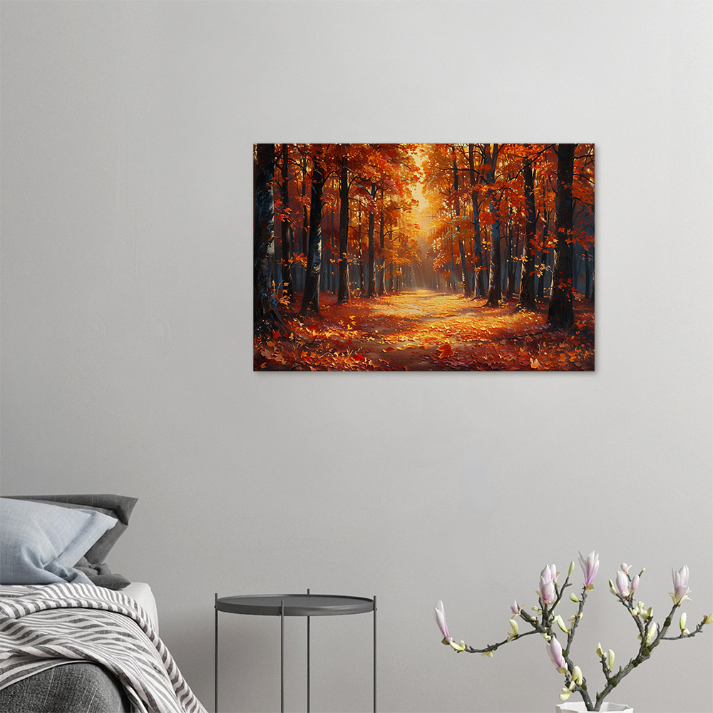 Sunlit Forest in Fall #4_60x90