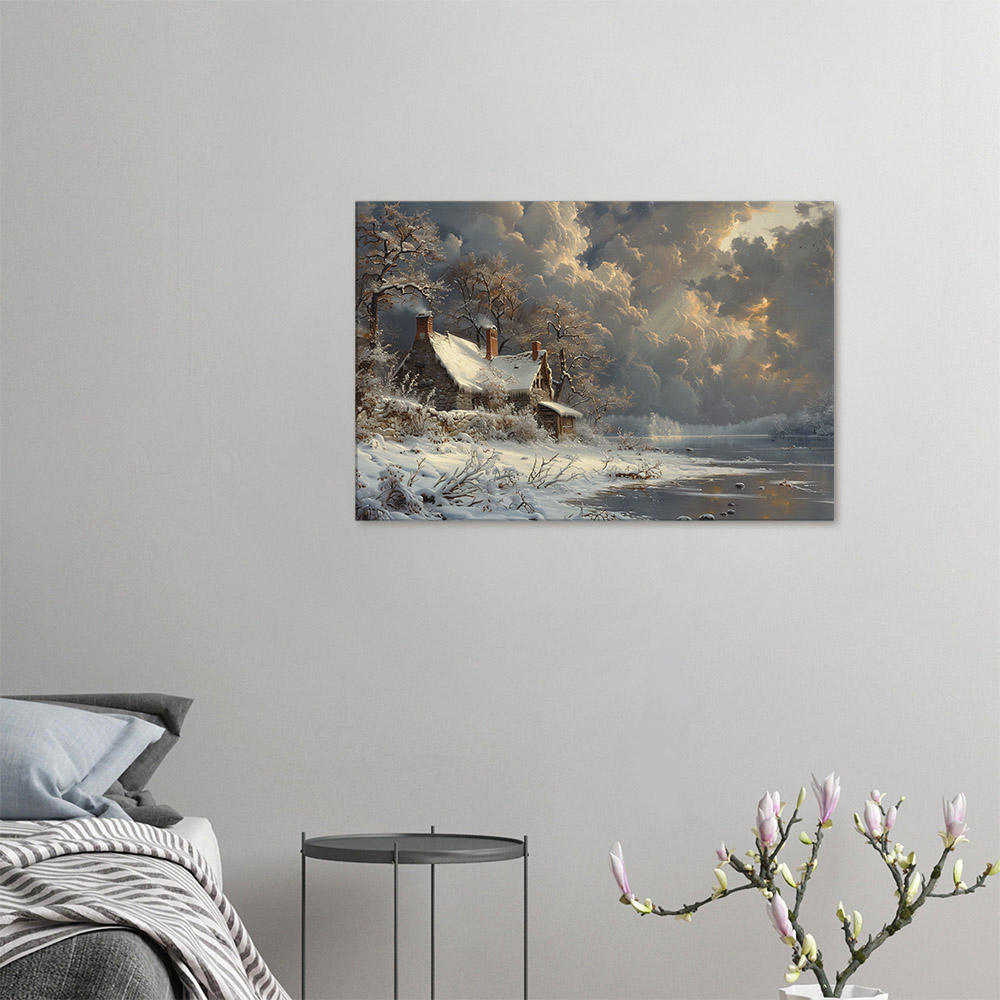 snowbound-cottage-by-the-lake-4_60x90 Snowbound Cottage by the Lake #4_60x90