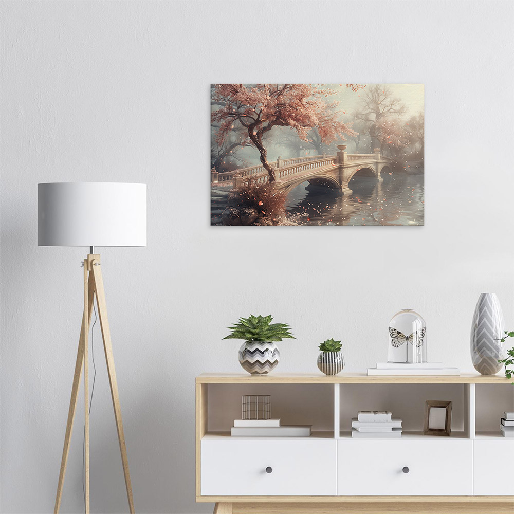 Charm of Spring at Blossoming Bridge #5_60x90