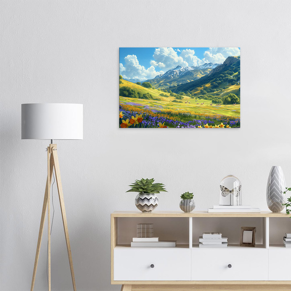 spring-meadows-with-grazing-deer-5_60x90 Spring Meadows with Grazing Deer #5_60x90