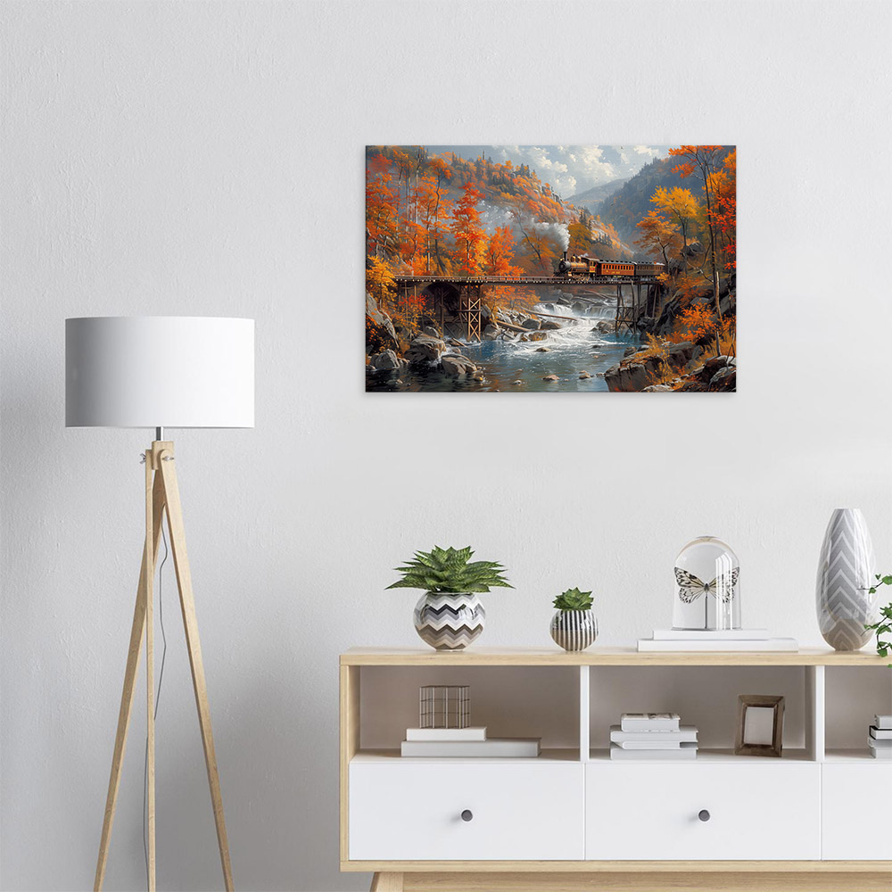 Autumn Train Over Falls #5_60x90