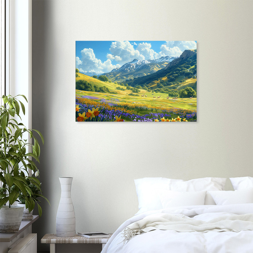 spring-meadows-with-grazing-deer-6_60x90 Spring Meadows with Grazing Deer #6_60x90