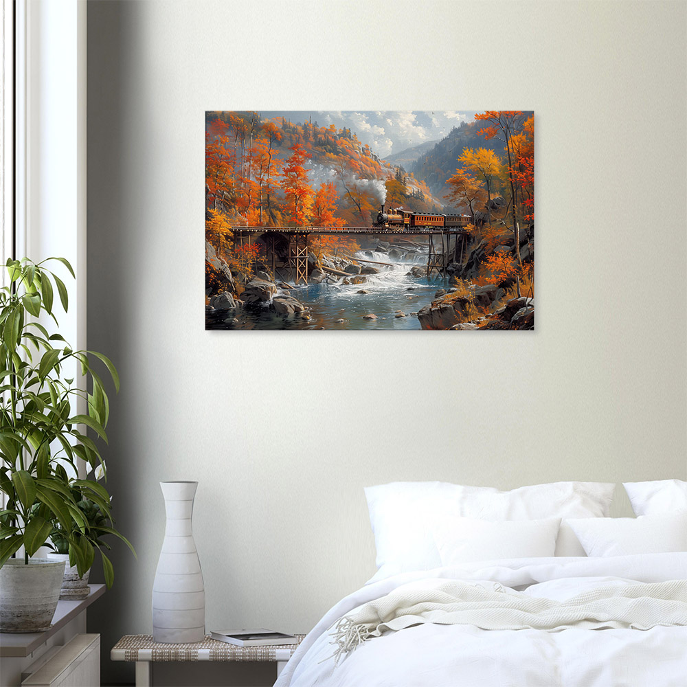 Autumn Train Over Falls #6_60x90