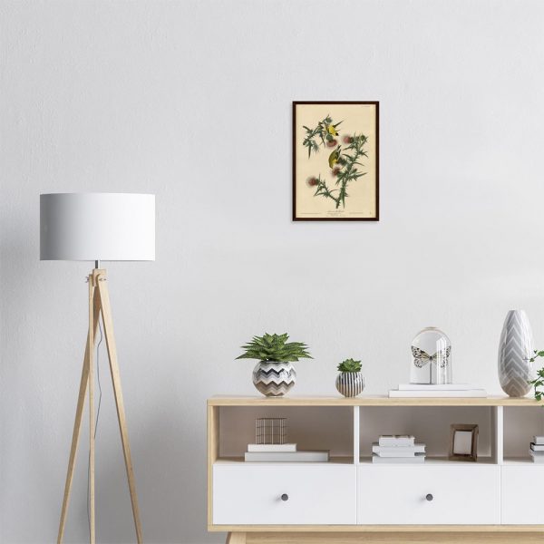 John James Audubon - American Goldfinch - -framed-art-dark-wood-1
