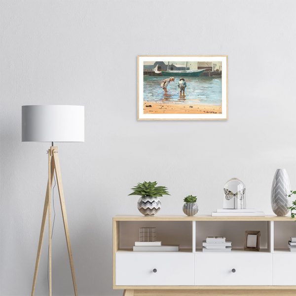 Winslow Homer - Boys Wading - -framed-wall-art-wood-1
