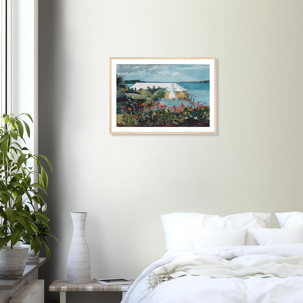 Winslow Homer - Flower Garden and Bungalow - -framed-wall-art-wood-2
