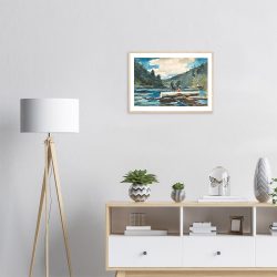 Winslow Homer - Hudson river, logging - -framed-wall-art-wood-1