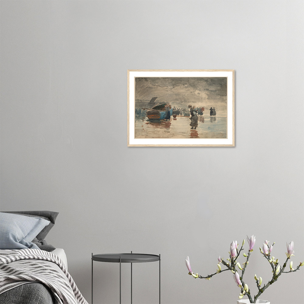 Winslow Homer - On the Sands - - -framed-wall-art-wood-0