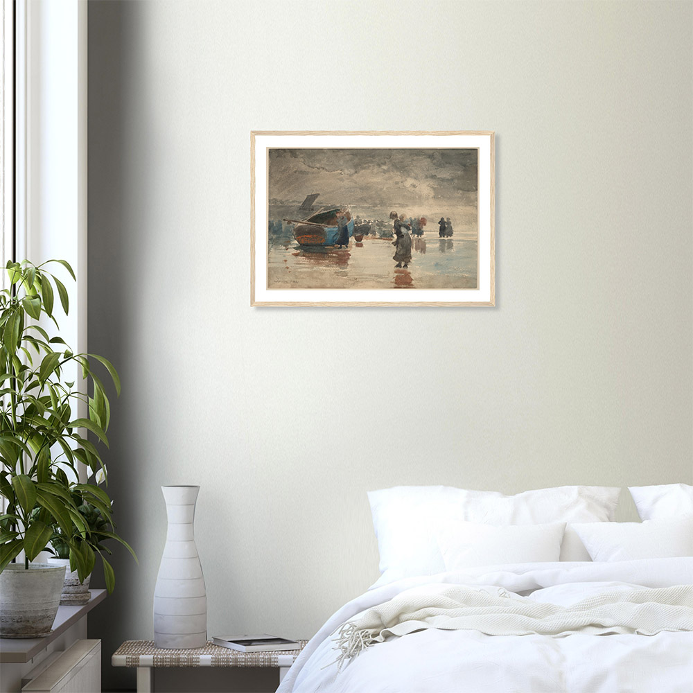 Winslow Homer - On the Sands - - -framed-wall-art-wood-2