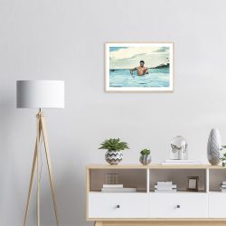 Winslow Homer - The Bather - - -framed-wall-art-wood-1