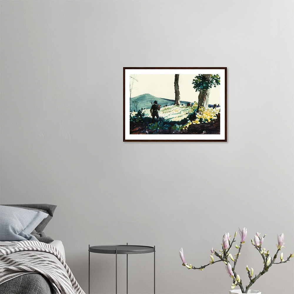 Winslow Homer - The Pioneer - - -framed-wall-art-dark-wood-0