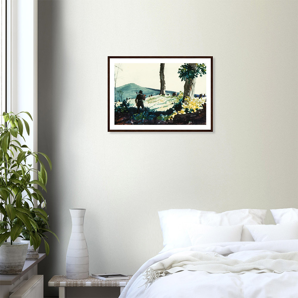 Winslow Homer - The Pioneer - - -framed-wall-art-dark-wood-2