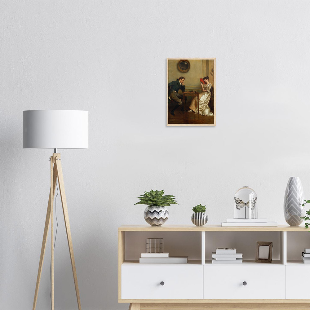 george-kilburne-a-game-of-chess-framed-poster-wood-1 George Kilburne - A Game of Chess - -framed-poster-wood-1