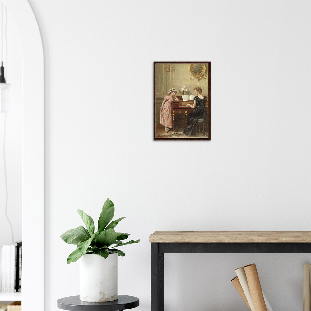 George Kilburne - The Recital - -framed-poster-dark-wood-2