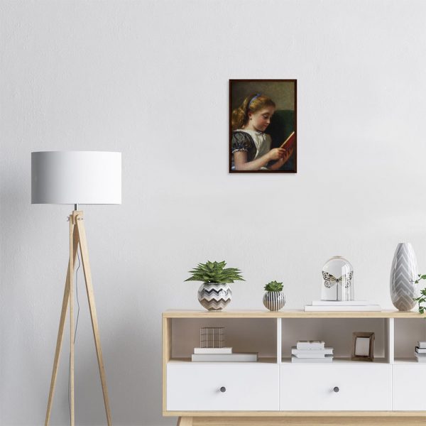 George Kilburne - Young Girl Reading - -framed-poster-dark-wood-1