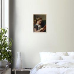 George Kilburne - Young Girl Reading - -framed-poster-wood-0