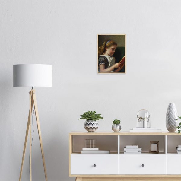George Kilburne - Young Girl Reading - -framed-poster-wood-1