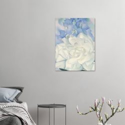 Georgia O'Keeffe - White Rose with Larkspur - -print-on-canvas-2-60x80