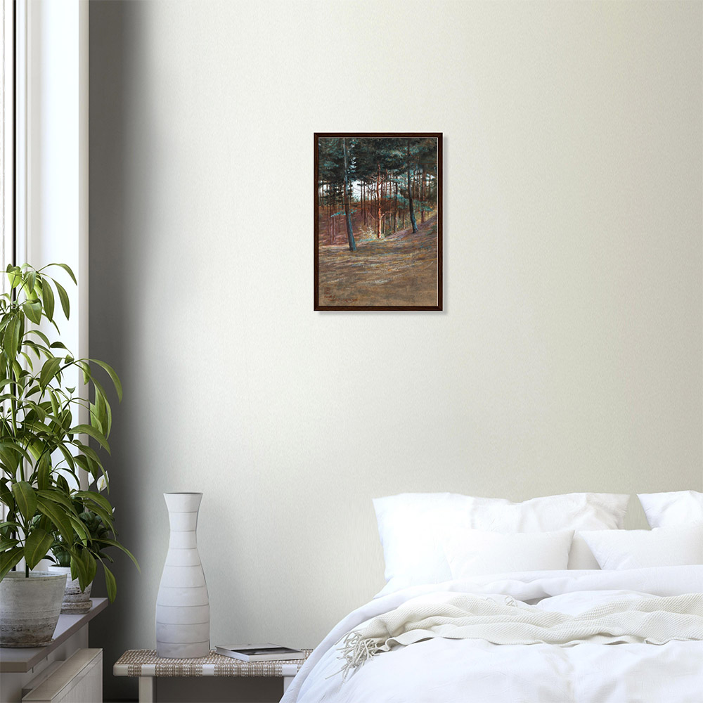 Walter Crane- A Bit in Hardelot Forest, 1910 - -framed-poster-dark-wood-0