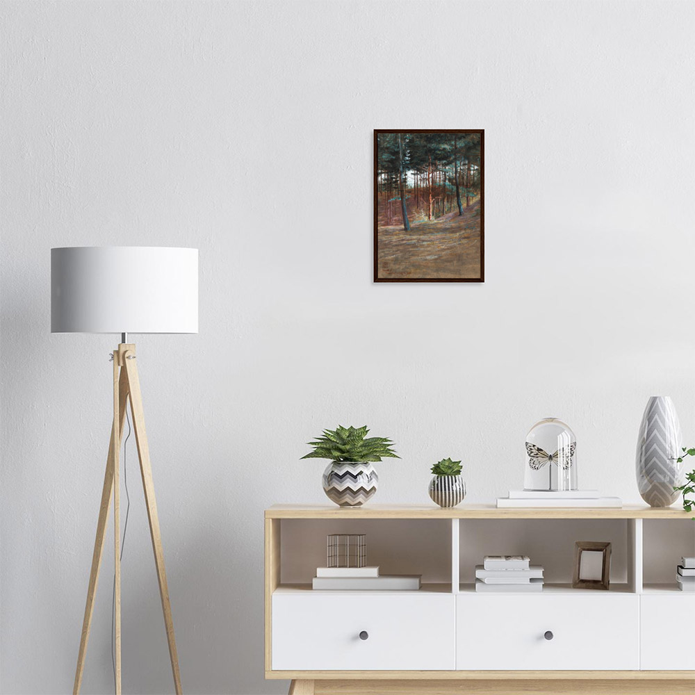 Walter Crane- A Bit in Hardelot Forest, 1910 - -framed-poster-dark-wood-1