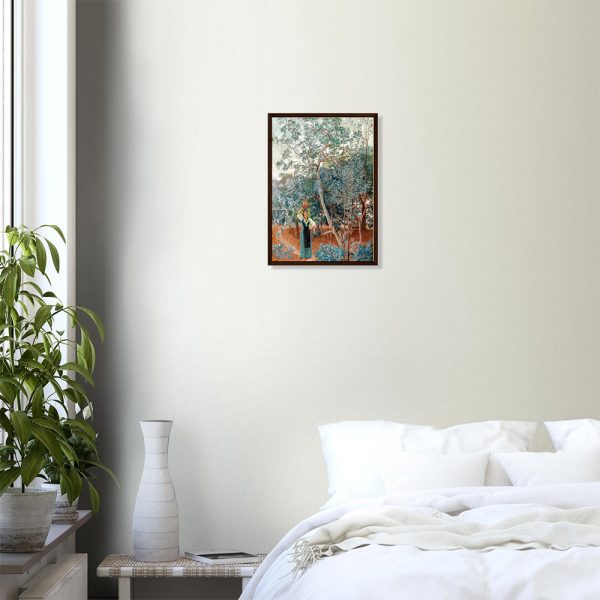 Walter Crane - An Italian Garden, Capri - -framed-poster-dark-wood-0