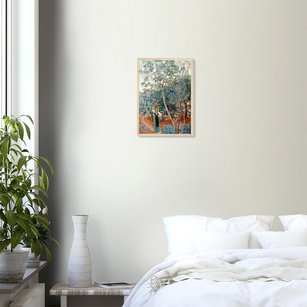 Walter Crane - An Italian Garden, Capri - -framed-poster-wood-0