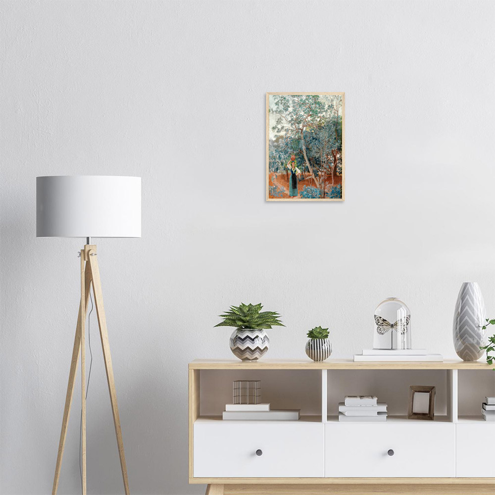 Walter Crane - An Italian Garden, Capri - -framed-poster-wood-1