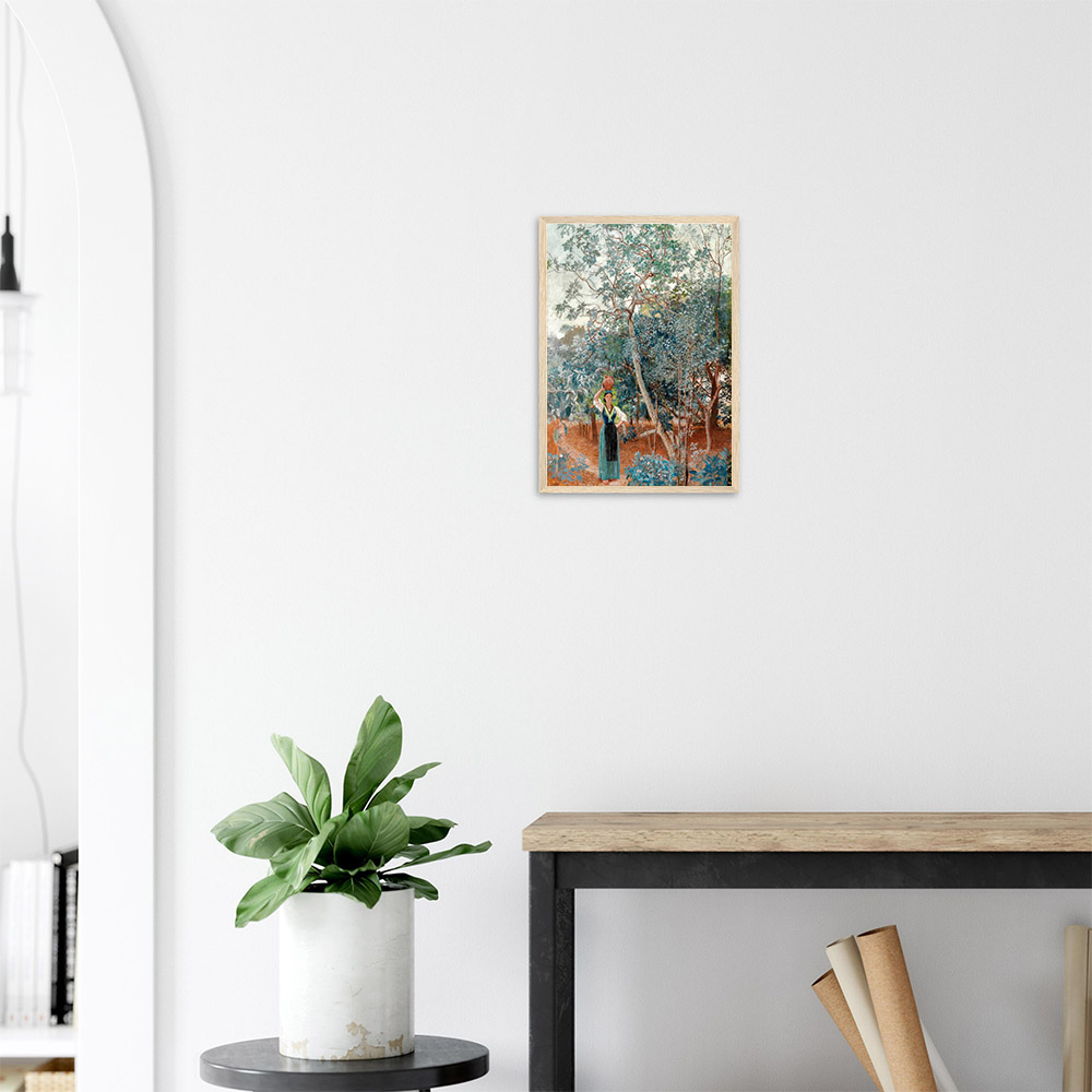 Walter Crane - An Italian Garden, Capri - -framed-poster-wood-2