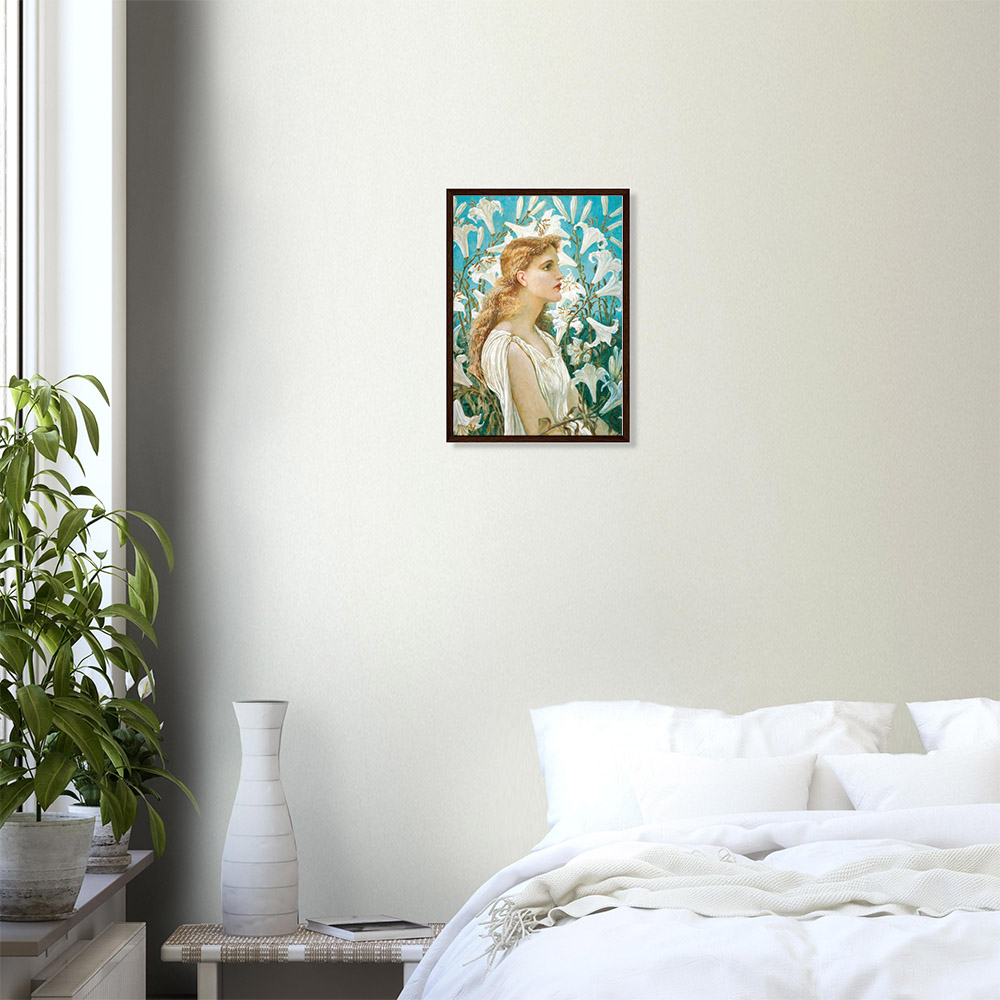 walter-crane-lilies-framed-poster-dark-wood-0 Walter Crane - Lilies - -framed-poster-dark-wood-0