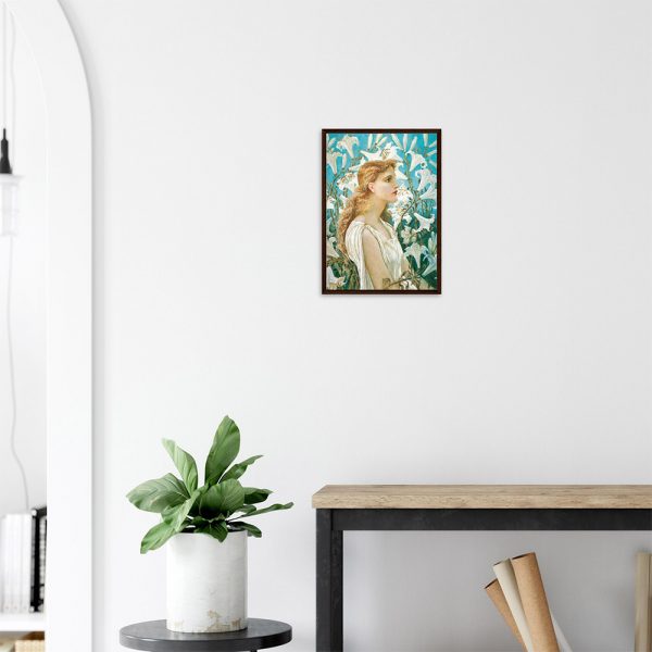 Walter Crane - Lilies - -framed-poster-dark-wood-2