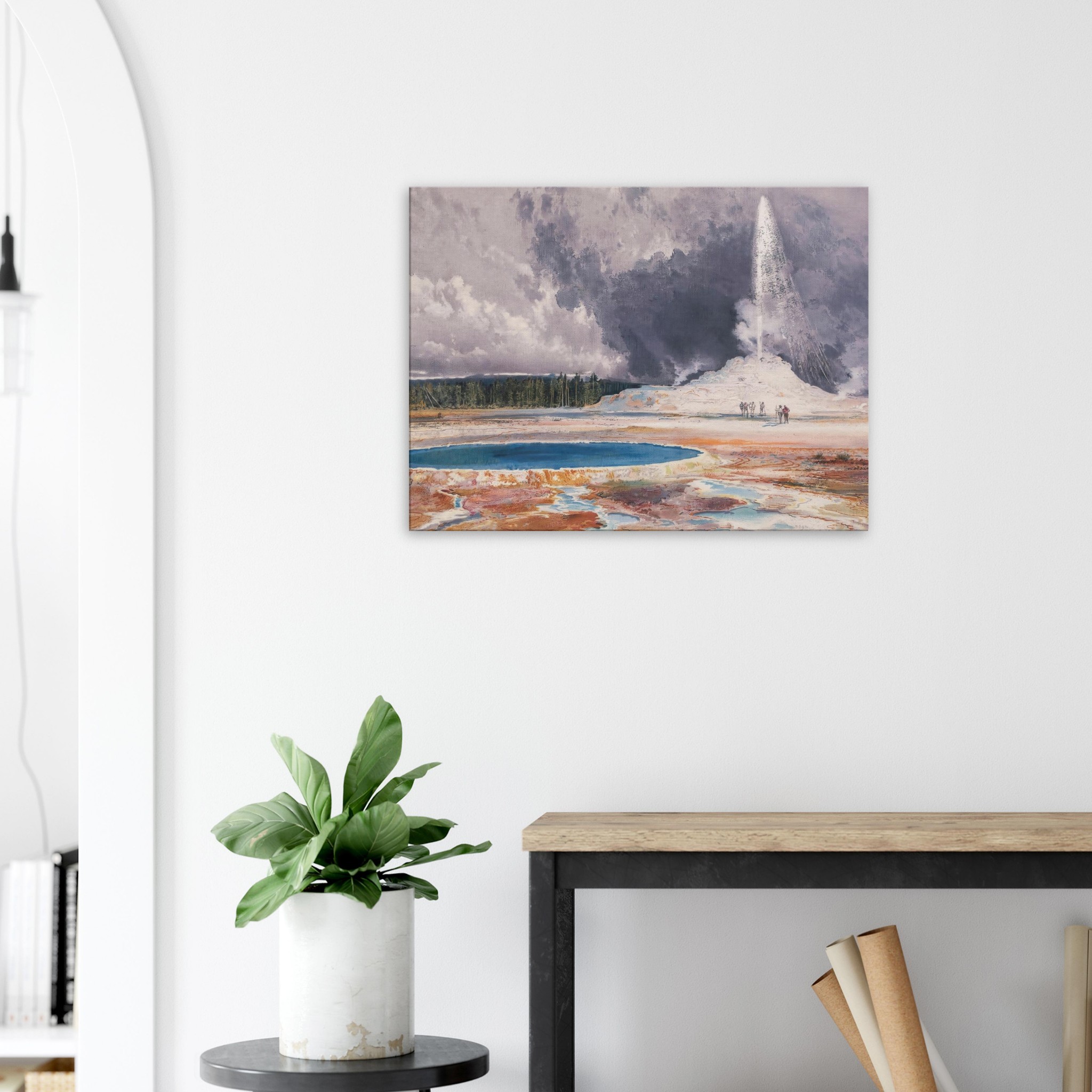 thomas-moran-the-castle-geyser-upper-geyser-basin-print-on-canvas-5 Thomas Moran - The Castle Geyser Upper Geyser Basin - Print on Canvas - 5