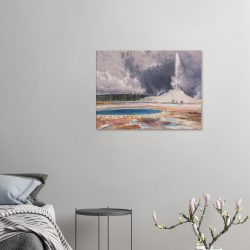 Thomas Moran - The Castle Geyser Upper Geyser Basin - Print on Canvas - 2
