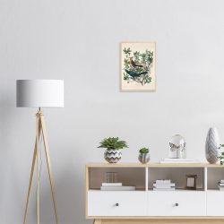 John James Audubon - Boat-tailed Grackle - -framed-poster-wood-1